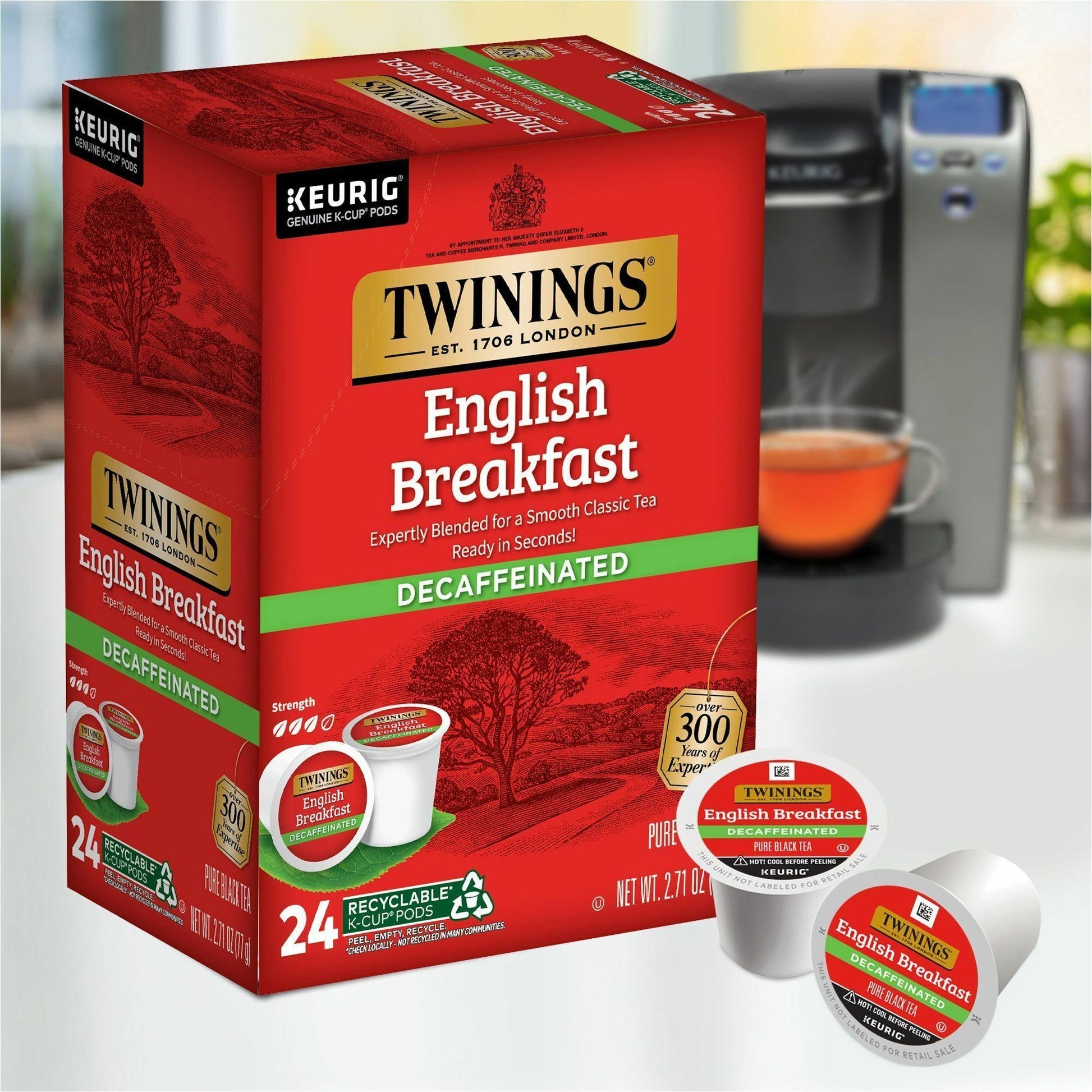 Twinings of London Decaf English Breakfast Black Tea K-Cup (08757)