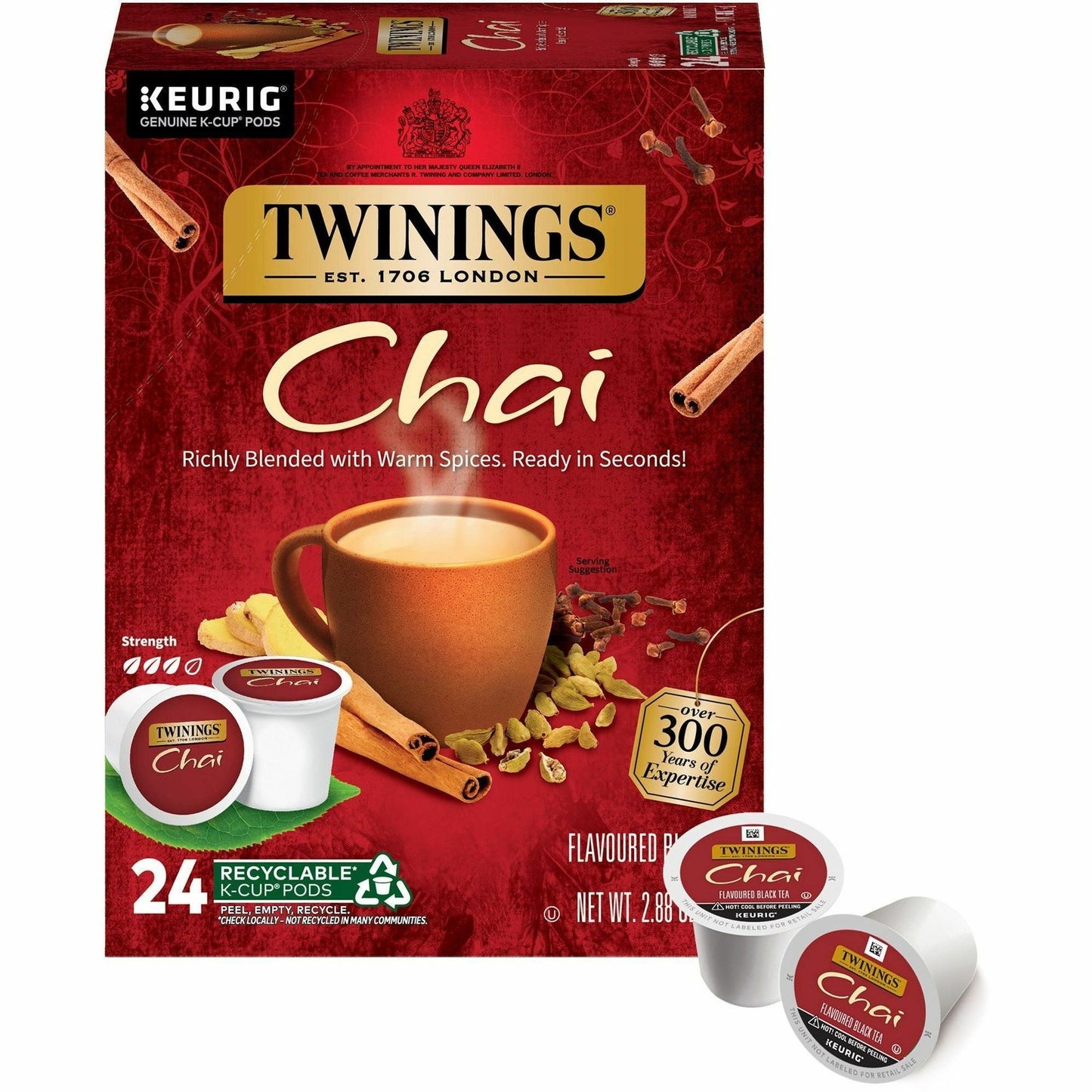 Twinings of London Chai Flavoured Black Tea K-Cup (09954)