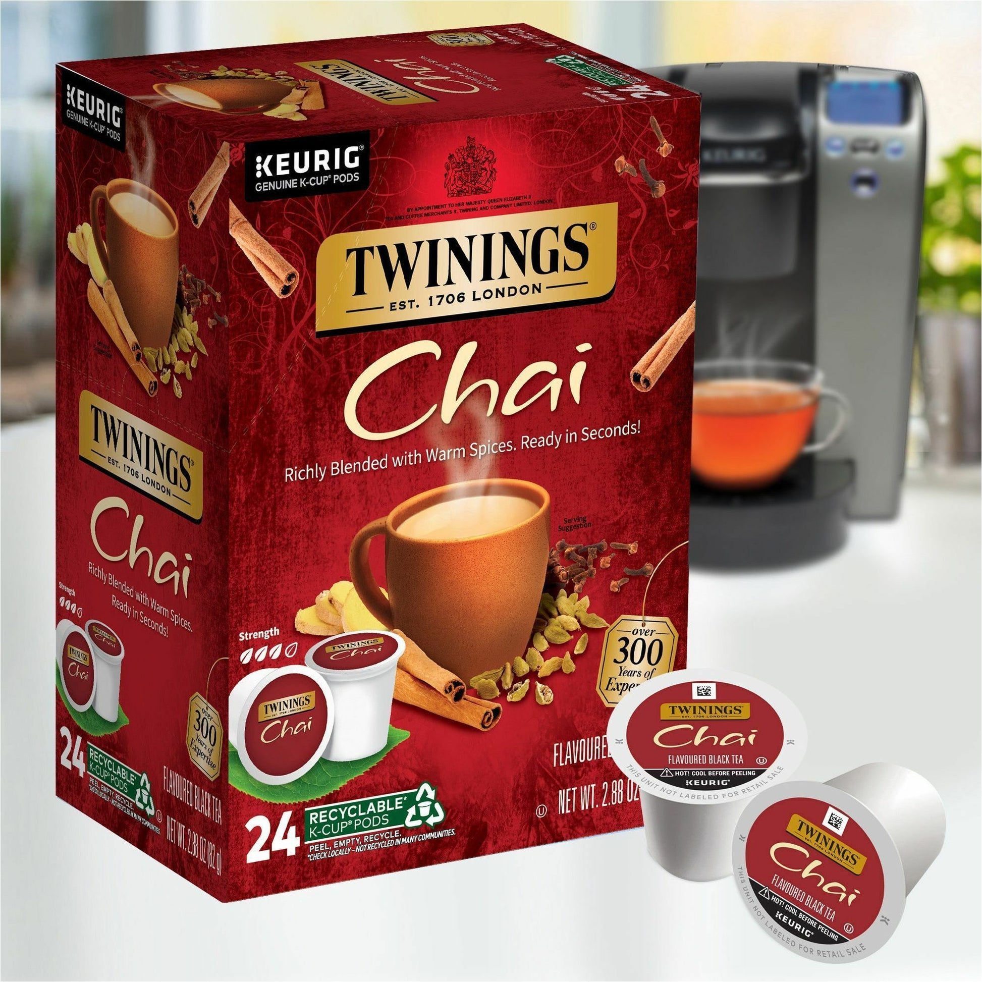 Twinings of London Chai Flavoured Black Tea K-Cup (09954)