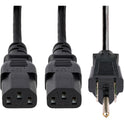 StarTech 10ft Power Y Cord, Nema 5-15p To 2x C13 (PXT101Y10)