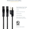 StarTech 10ft Power Y Cord, Nema 5-15p To 2x C13 (PXT101Y10)