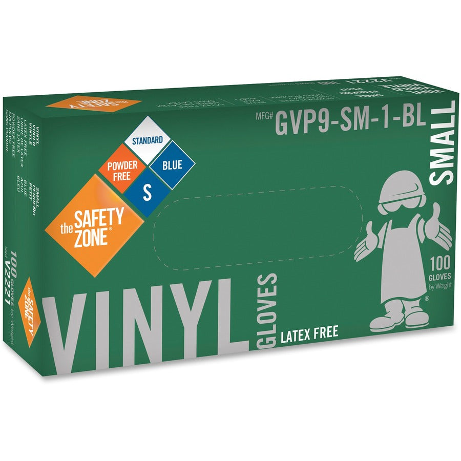 Safety Zone General-purpose Powder-free Vinyl Gloves (GVP9SM1BL)