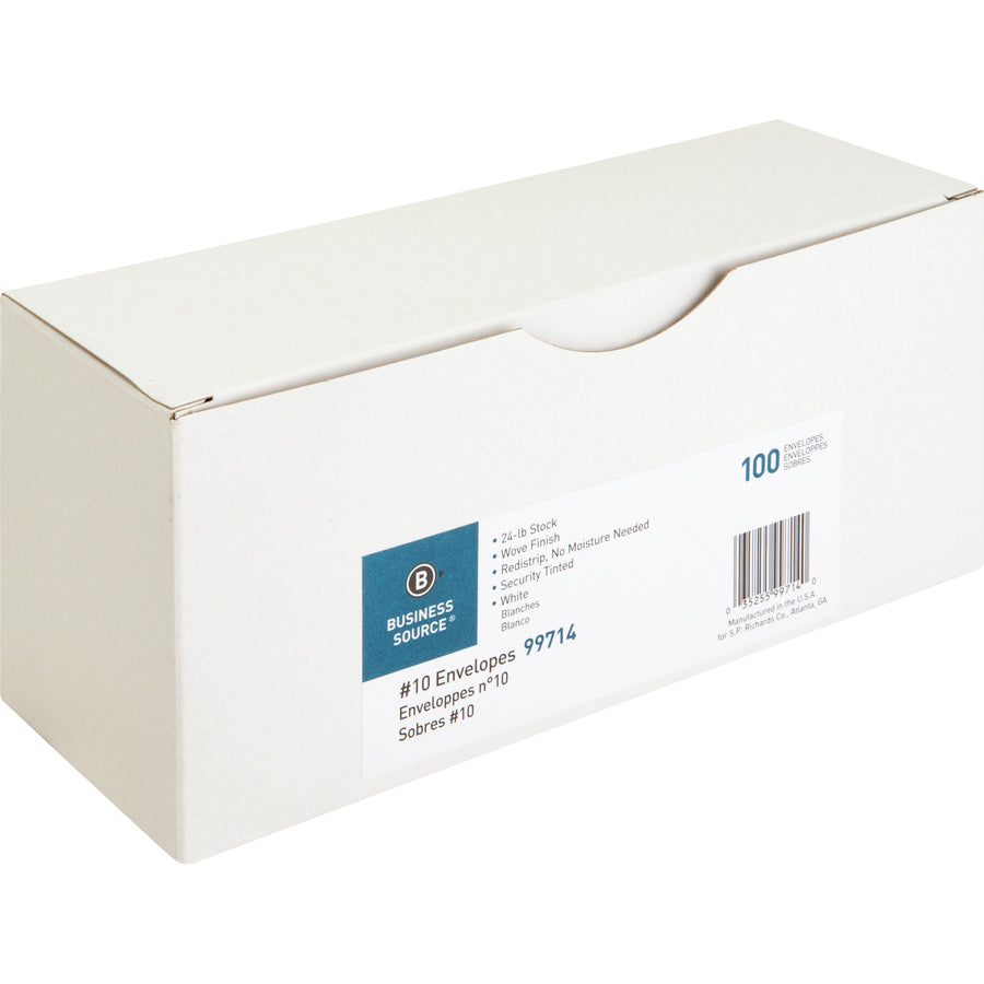 Business Source No. 10 Peel-to-seal Security Envelopes (99714)