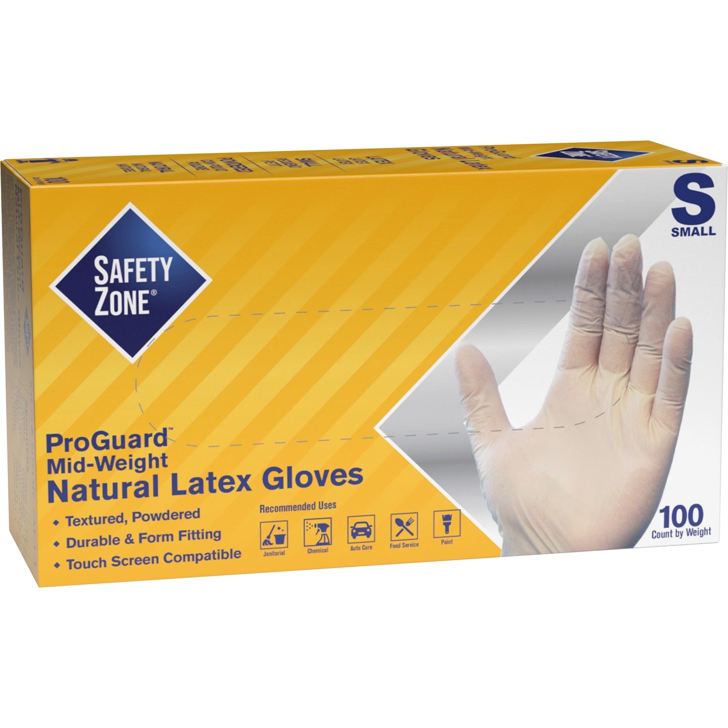 Safety Zone Powdered Natural Latex Gloves (GRDRSM1T)