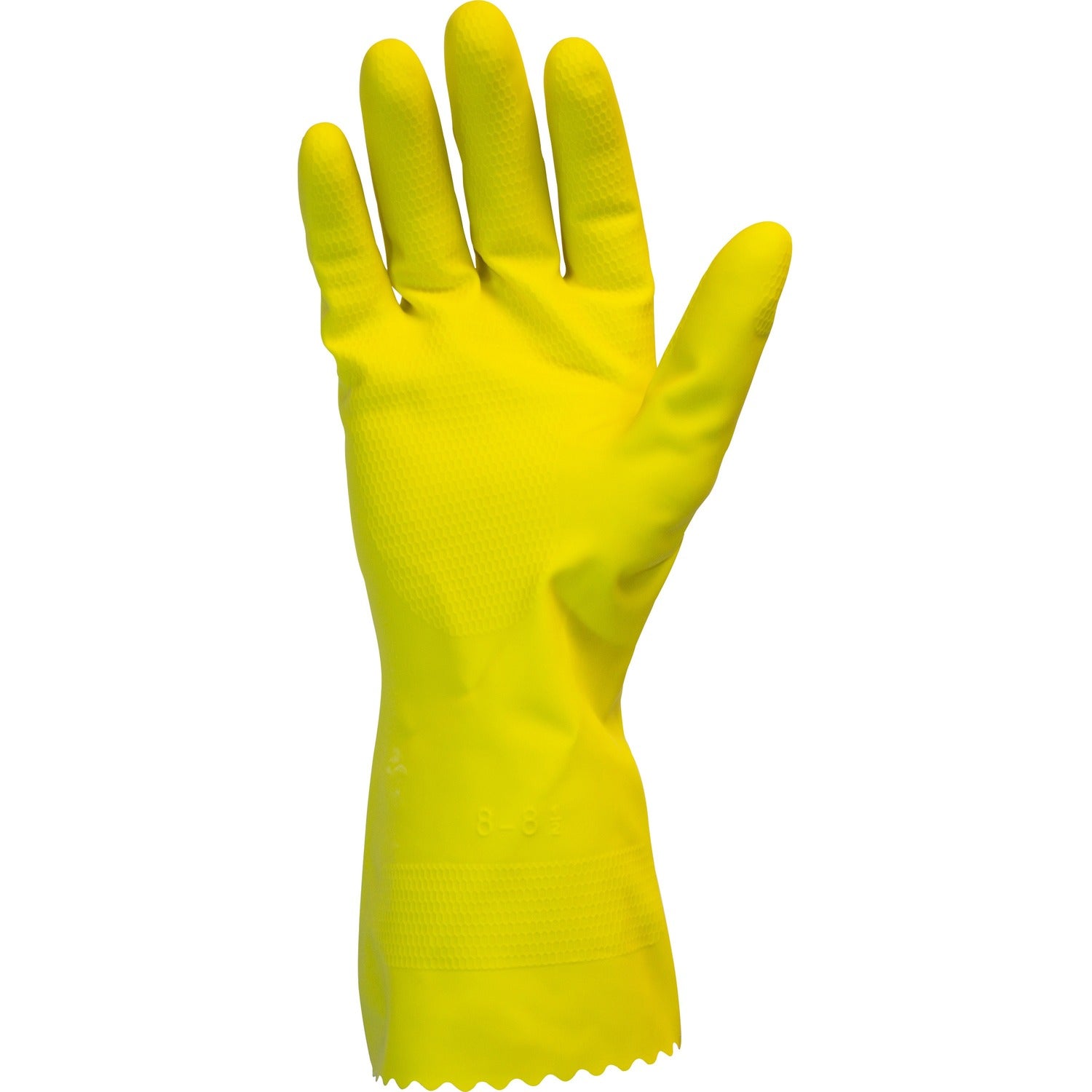 Safety Zone Yellow Flock Lined Latex Gloves (GRFYSM1S)