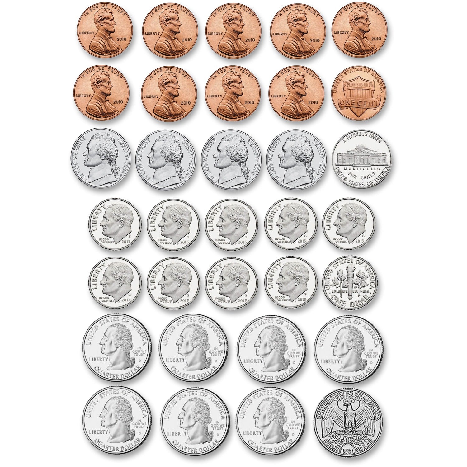 Ashley US Coin Money Set Die-cut Magnets (10067)