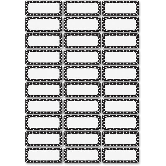 Ashley Dry Erase Black/White Dots Nameplate Magnets (10080)