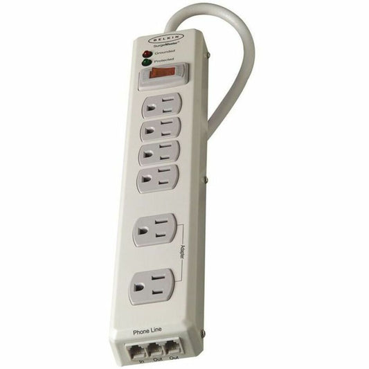 Belkin 6 Outlet Metal Surge Protector with 6ft Power Cord -1240 Joules - Beige (F9H62006MTL)