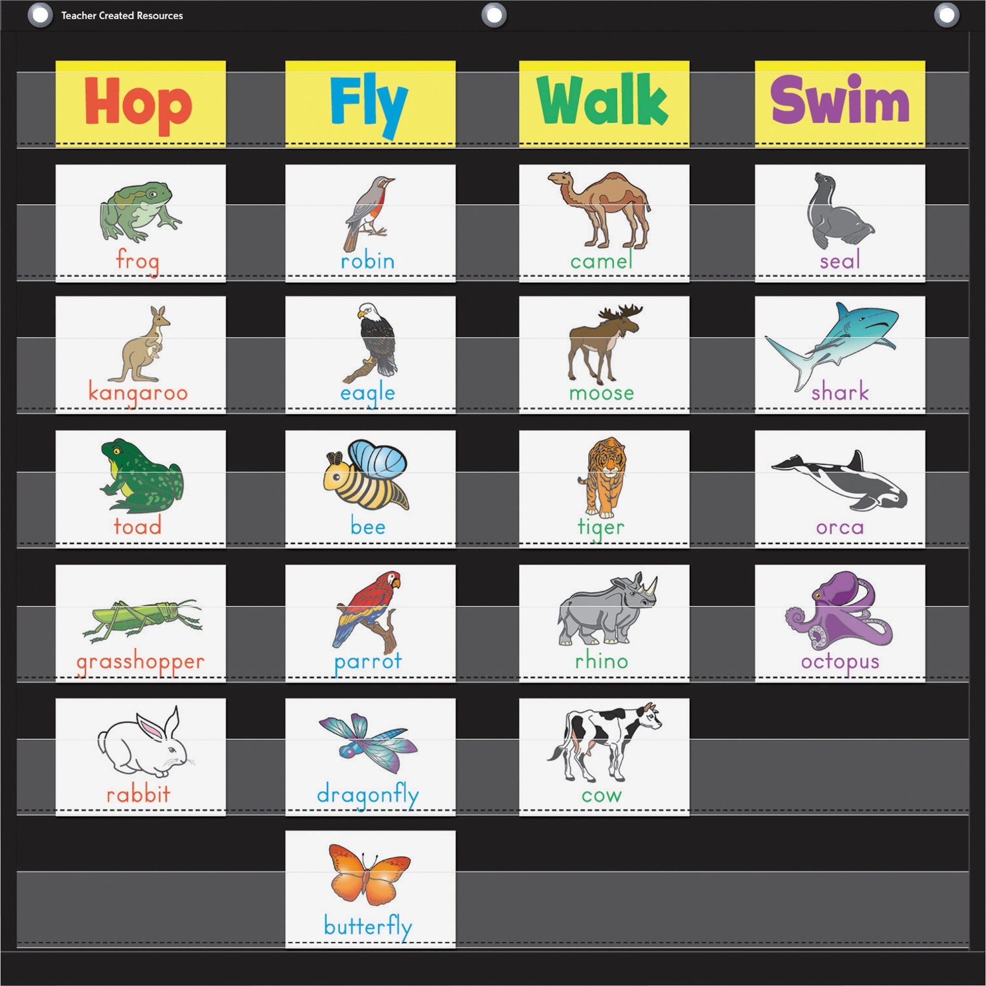 Teacher Created Resources Black 7 Pocket Chart (20740)