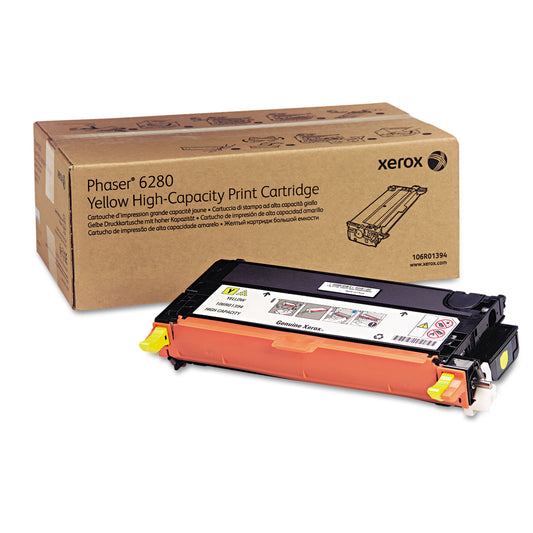 Xerox 106R01394 High-Yield Toner, 5,900 Page-Yield, Yellow