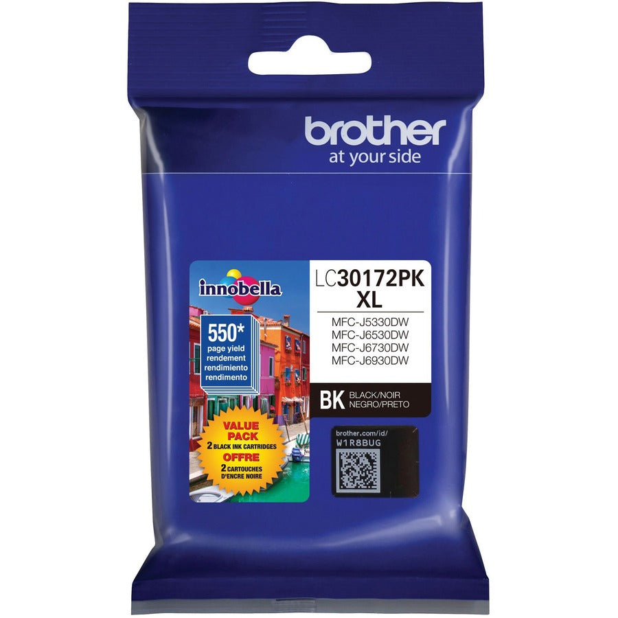 Brother LC30172PK Original High Yield Inkjet Ink Cartridge - Black - 2 / Pack