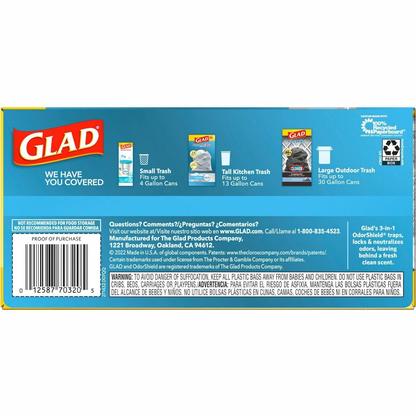 Glad ForceFlexPlus Tall Kitchen Drawstring Trash Bags (70320)