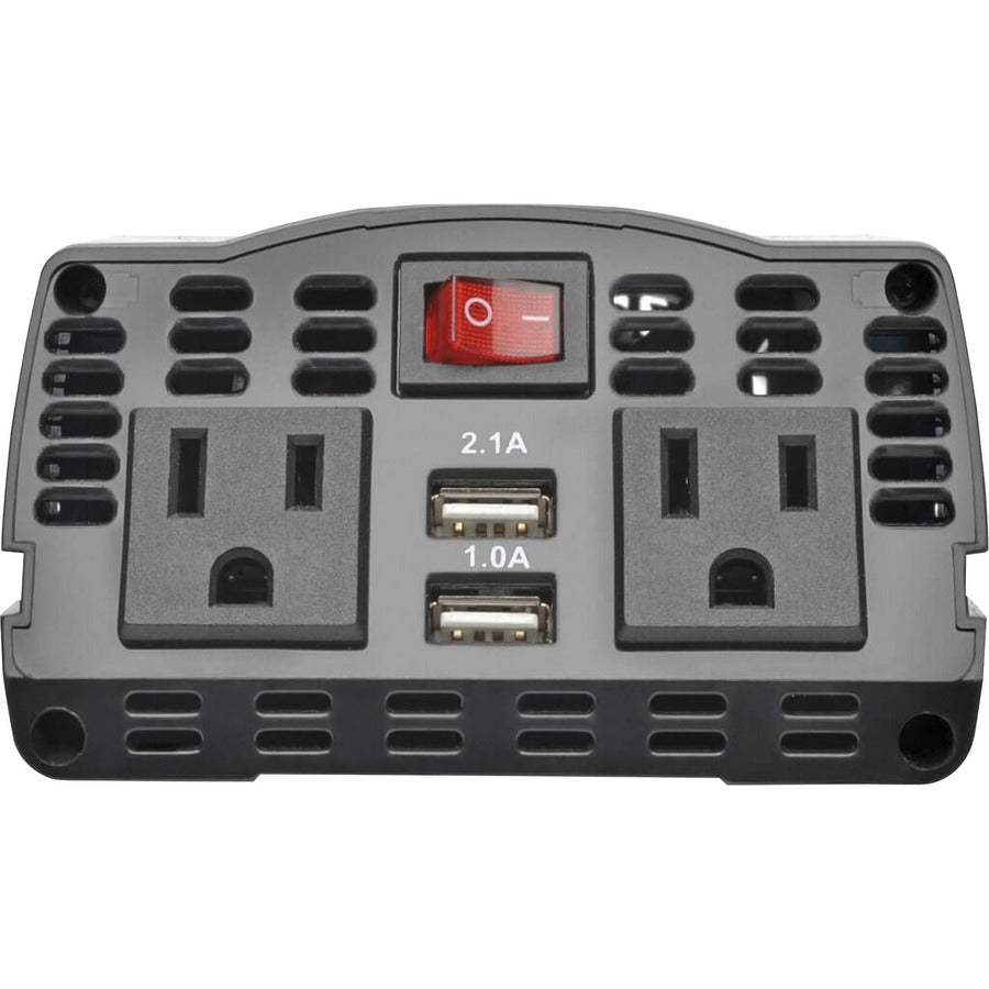Tripp Lite by Eaton 375W PowerVerter Ultra-Compact Car Inverter with 2 AC Outlets, 2 USB Charging Ports and Battery Cables (PV375USB)