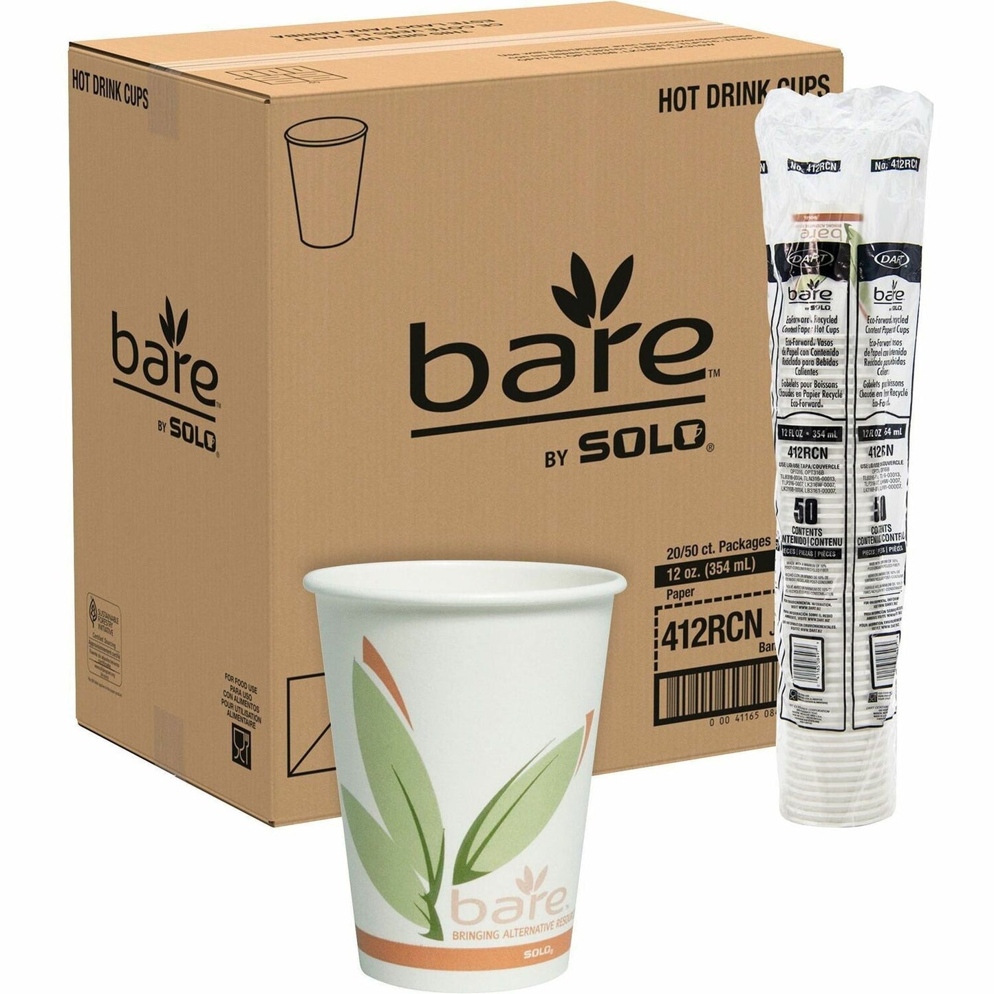 Solo Bare 12 oz Paper Hot Cups (412RCNJ8484)