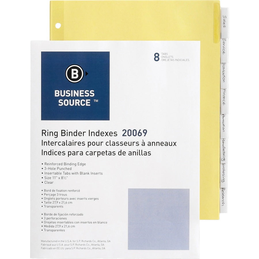Business Source Buff Stock Ring Binder Indexes (20069BX)