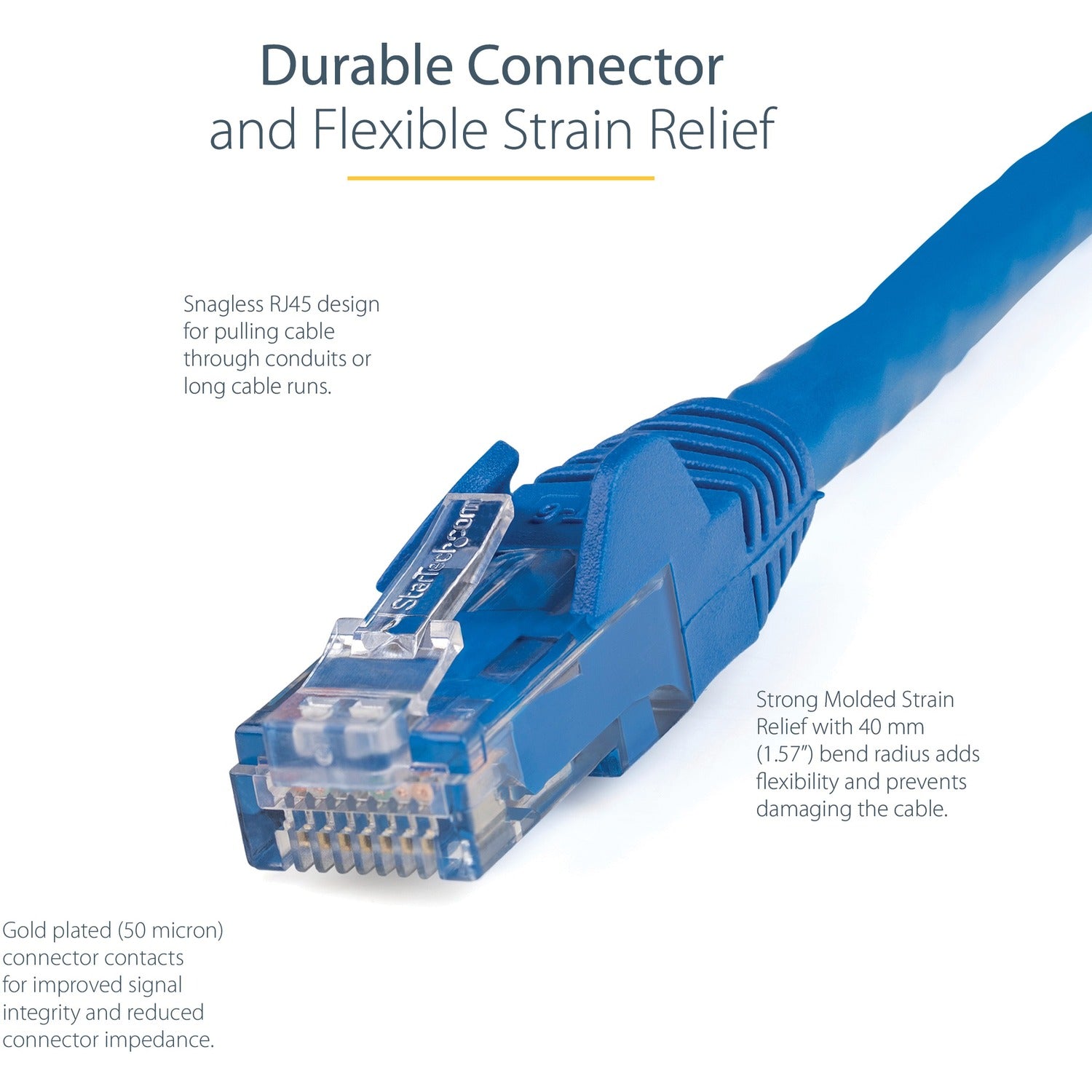 StarTech 14ft Cat6 Ethernet Cable Blue 100w Poe (N6PATCH14BL)
