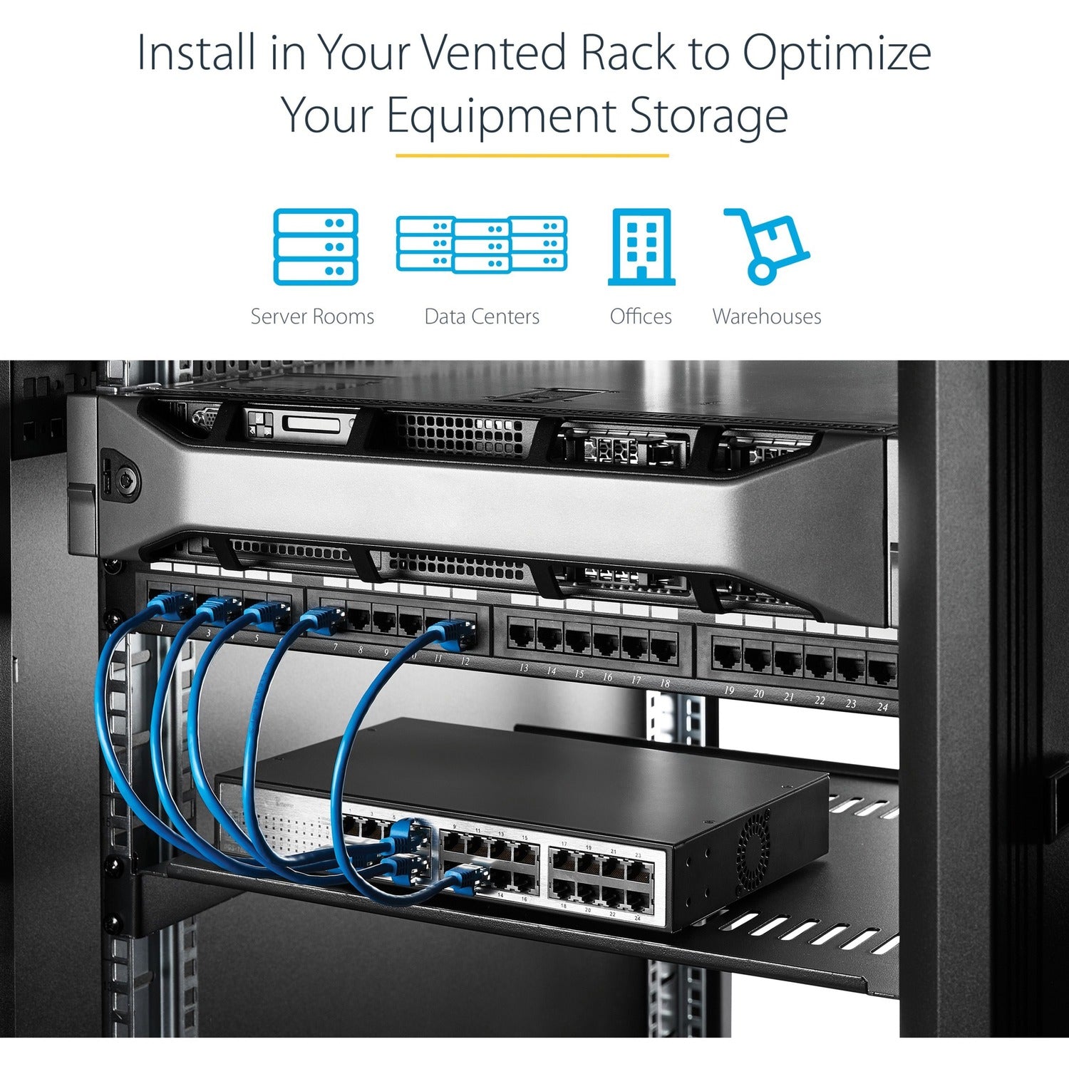 StarTech 1u Vented Server Rack Cabinet Shelf 10in (CABSHELFV1U)