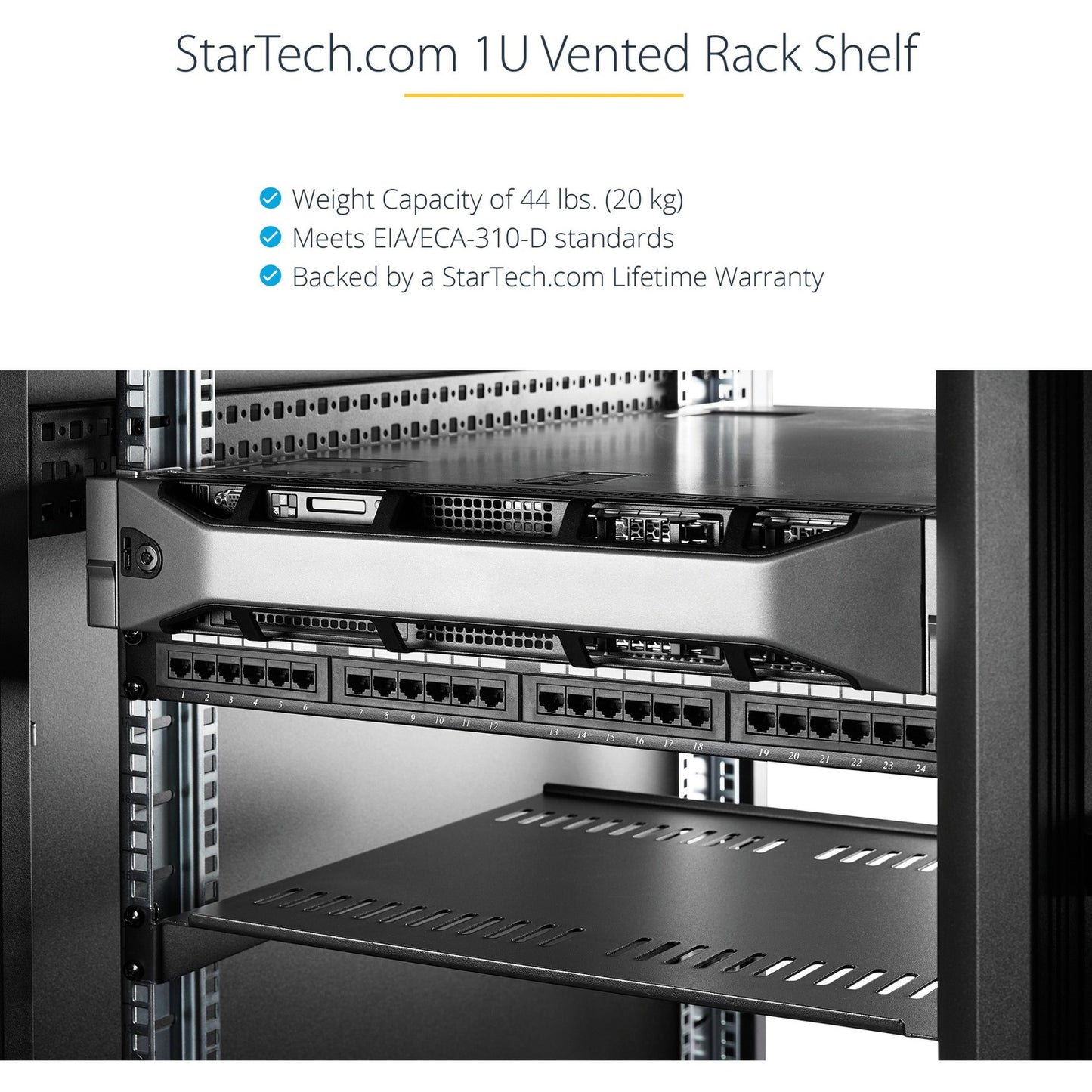StarTech 1u Vented Server Rack Cabinet Shelf 10in (CABSHELFV1U)
