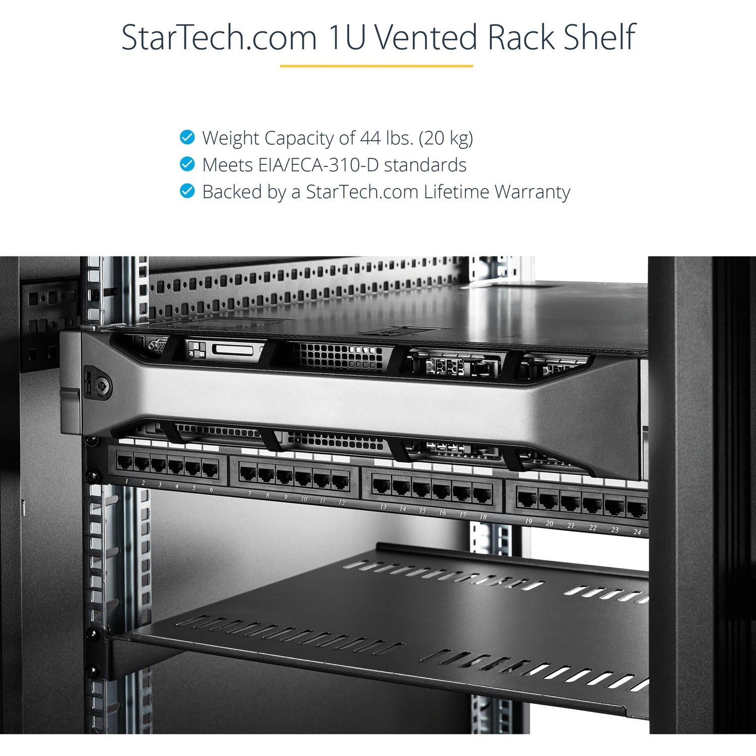 StarTech 1u Vented Server Rack Cabinet Shelf 10in (CABSHELFV1U)