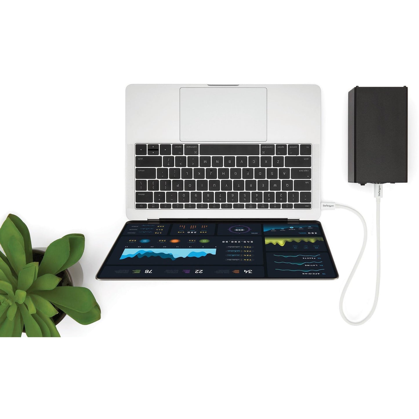 StarTech 0.5m Thunderbolt 3 Cable 40gbps White (TBLT34MM50CW)