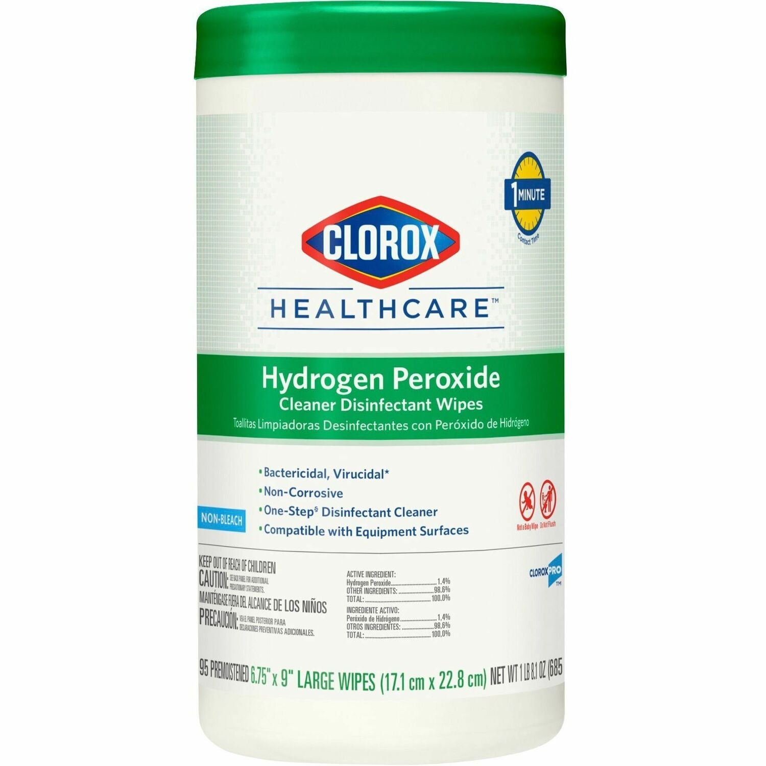 Clorox Healthcare Hydrogen Peroxide Cleaner Disinfectant Wipes (30824)