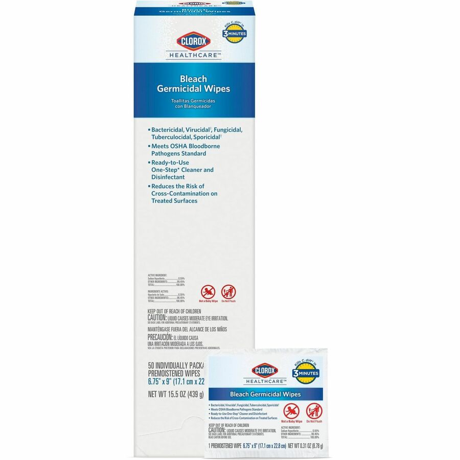 Clorox Healthcare Bleach Germicidal Wipes (31424)