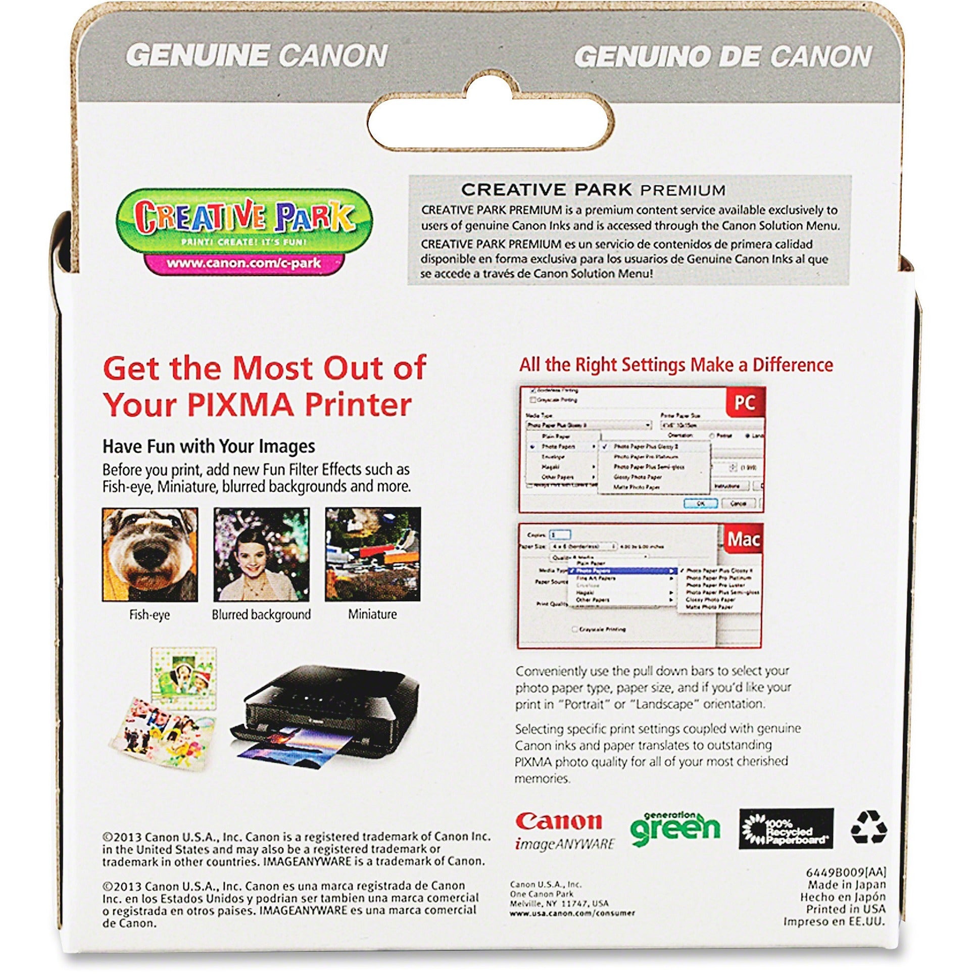 Canon CLI-251XL Original Inkjet Ink Cartridge - Cyan, Magenta, Yellow - 3 / Pack (CLI251XLCMY)