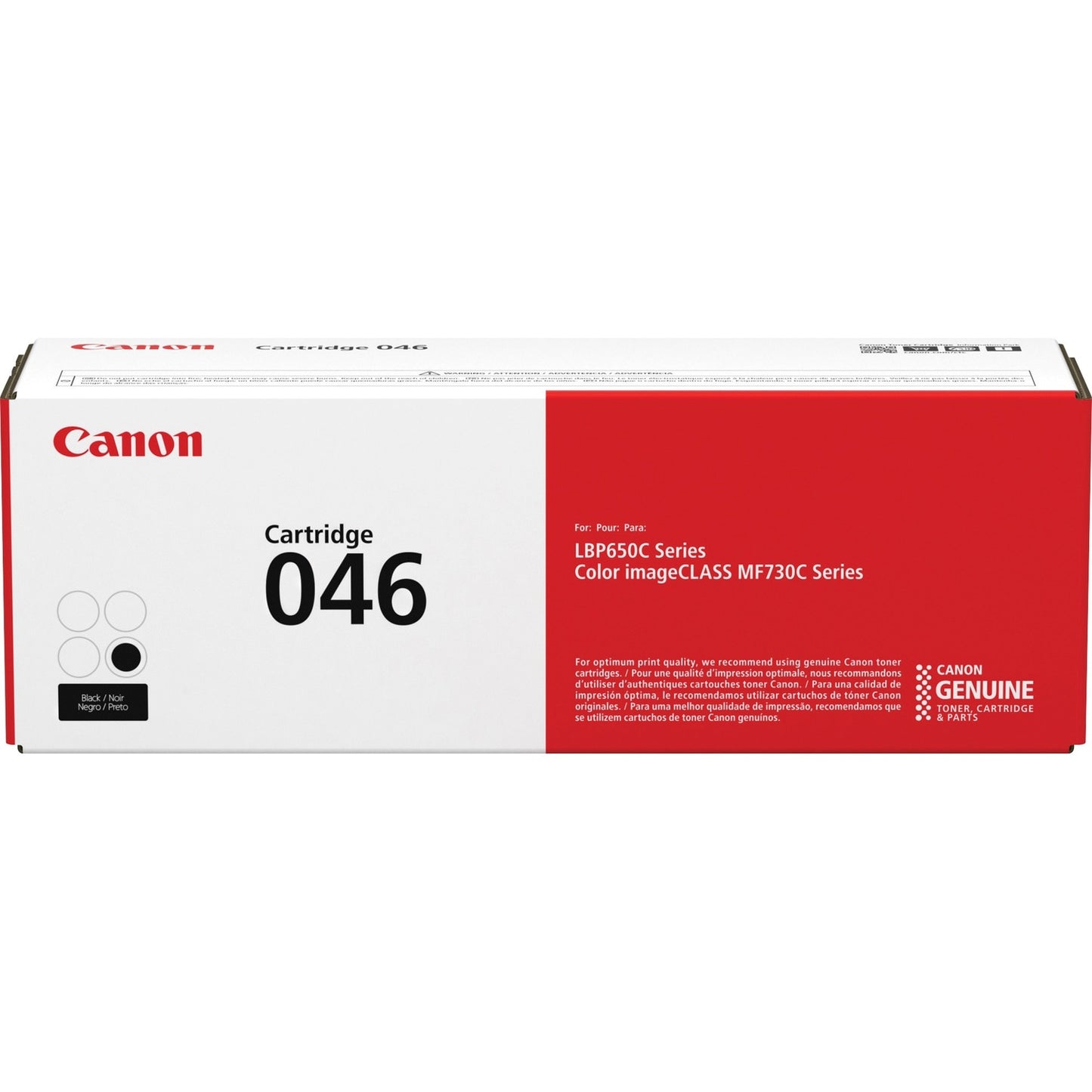 Canon 046 Original Standard Yield Laser Toner Cartridge - Black - 1 Each (CRTDG046BK)