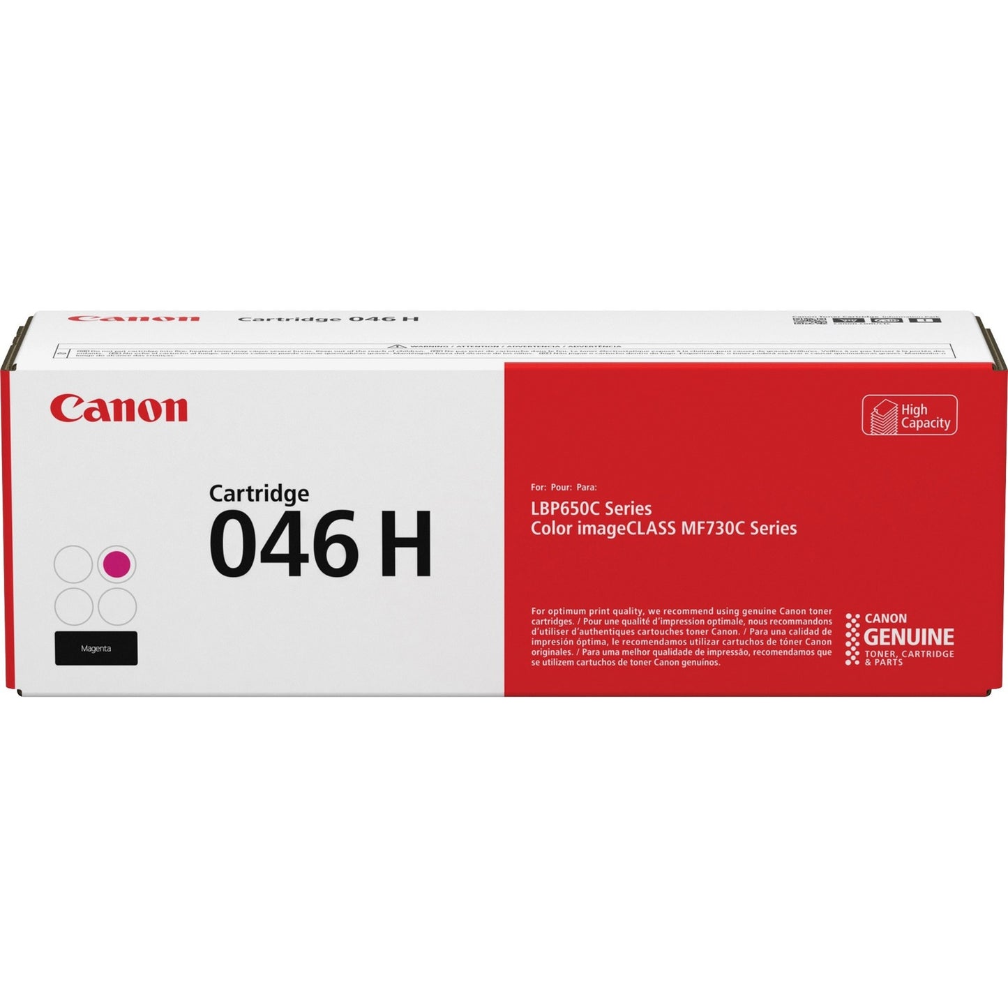 Canon 046H Original High Yield Laser Toner Cartridge - Magenta - 1 Each (CRTDG046HM)