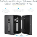 StarTech 15u Wall Mount Network Cabinet 16in Deep (RK1520WALHM)