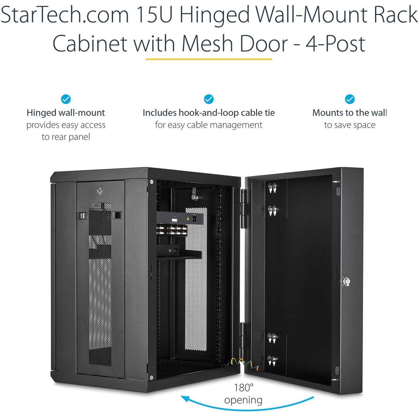 StarTech 15u Wall Mount Network Cabinet 16in Deep (RK1520WALHM)