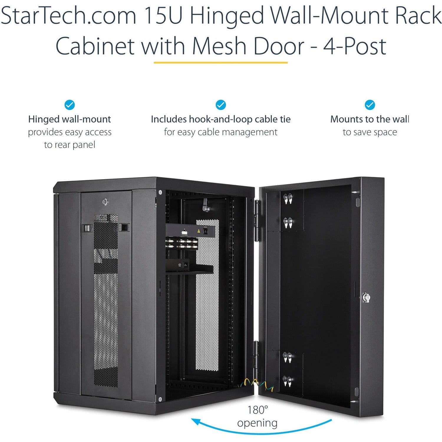 StarTech 15u Wall Mount Network Cabinet 16in Deep (RK1520WALHM)