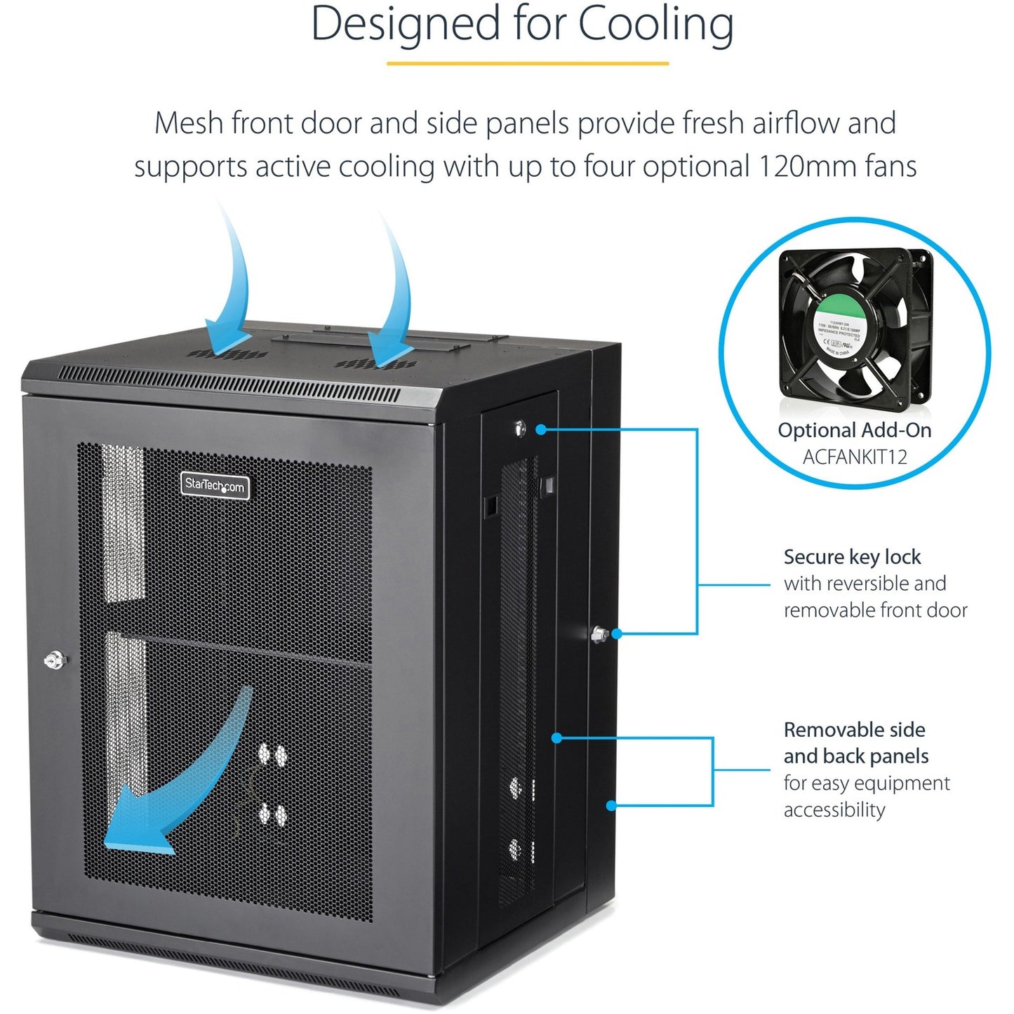 StarTech 15u Wall Mount Network Cabinet 16in Deep (RK1520WALHM)