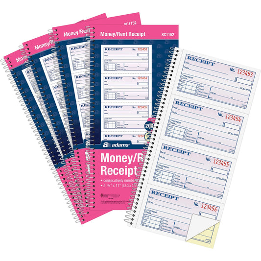 Adams Spiral 2-part Money/Rent Receipt Book (SC1152PK)