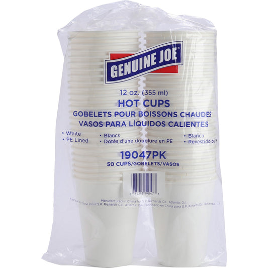 Genuine Joe 12 oz Disposable Hot Cups (19047BD)