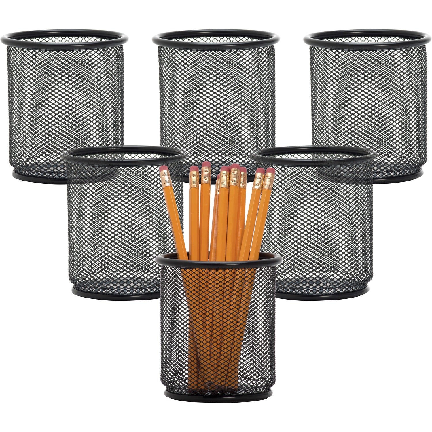 Lorell Mesh Wire Pencil Cup Holders (84149BX)