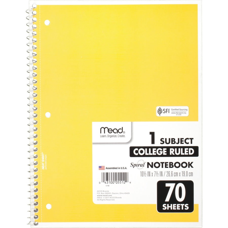 Mead One-subject Spiral Notebook (05512BD)