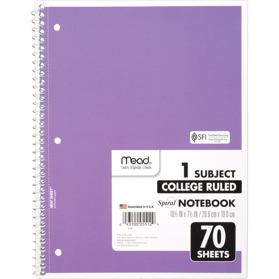 Mead One-subject Spiral Notebook (05512BD)