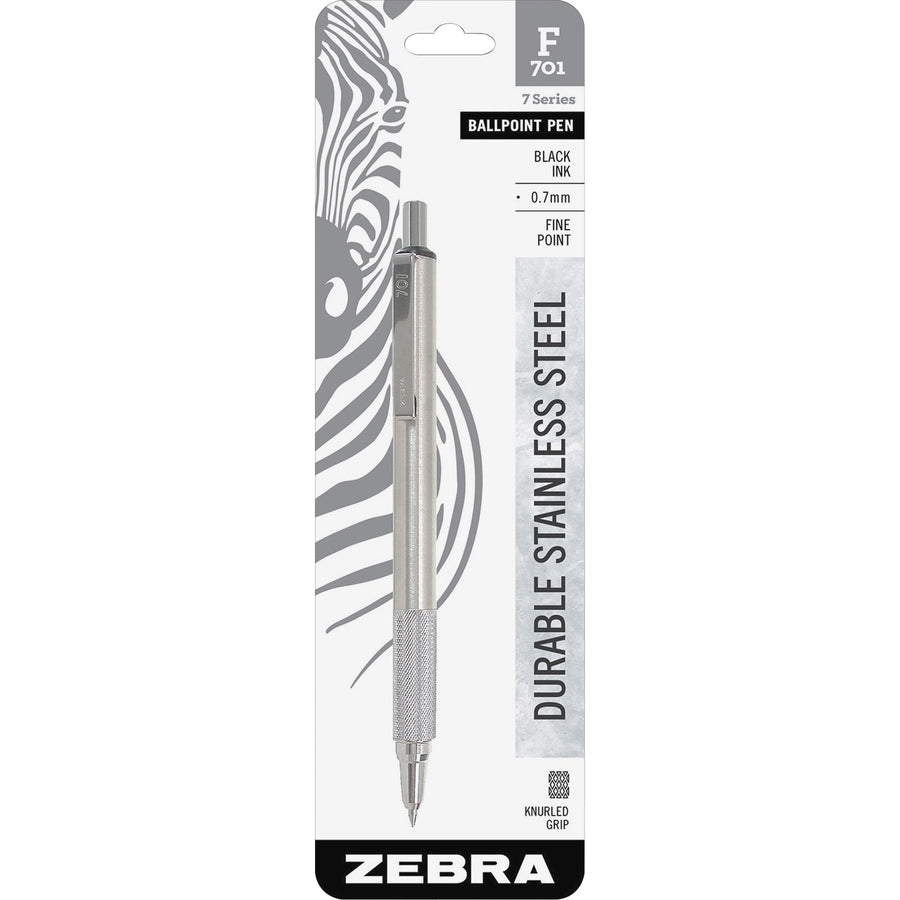 Zebra Pen STEEL 7 Series F-701 Retractable Ballpoint Pen (29411BX)