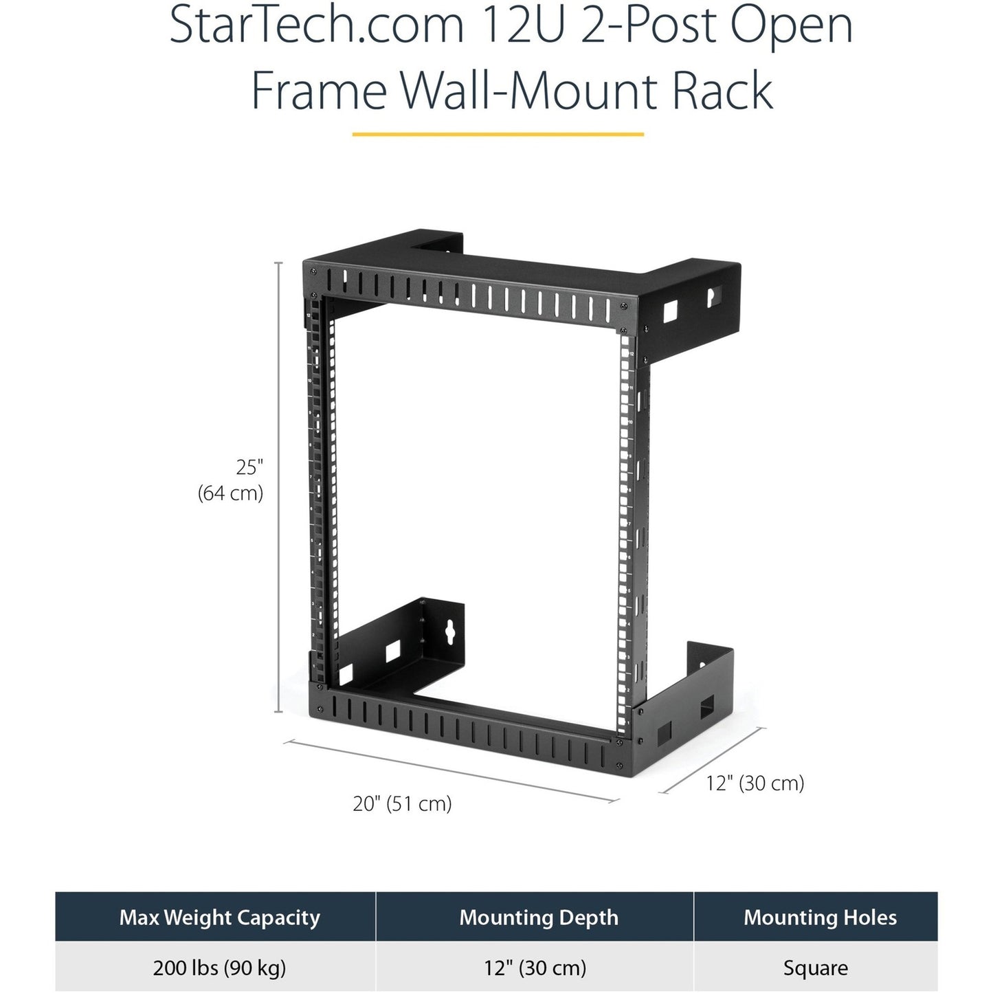 StarTech 12u Wall Mount Network Rack 12in Deep (RK12WALLO)