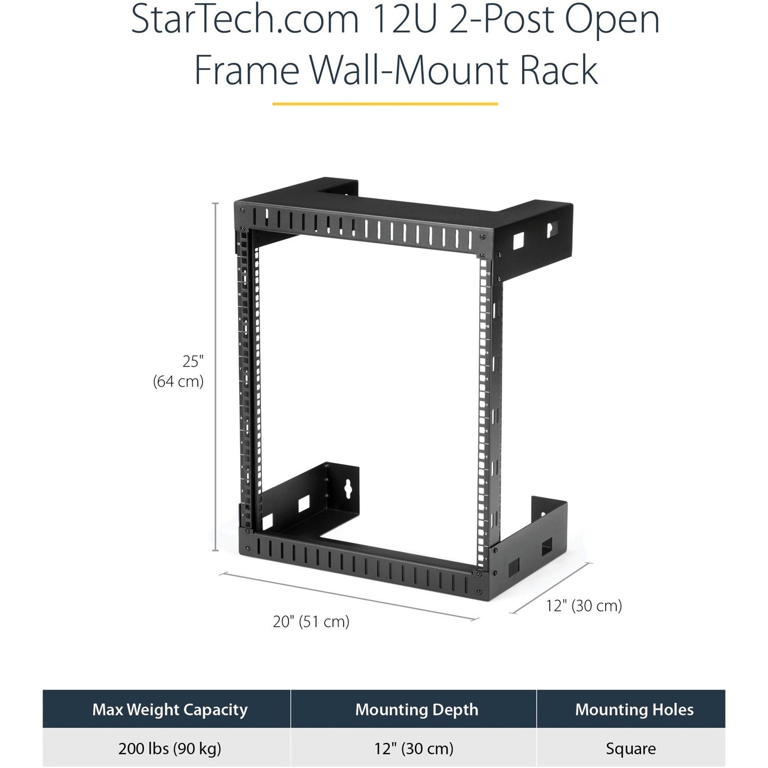 StarTech 12u Wall Mount Network Rack 12in Deep (RK12WALLO)