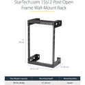 StarTech 15u Wall Mount Network Rack 12in Deep (RK15WALLO)
