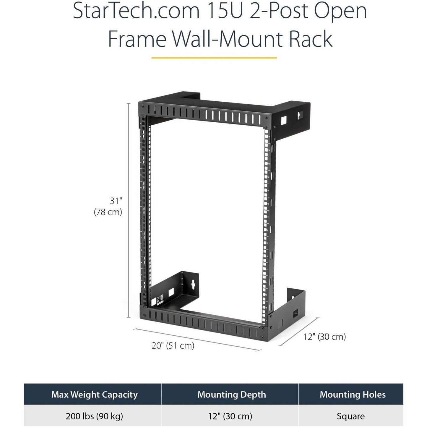 StarTech 15u Wall Mount Network Rack 12in Deep (RK15WALLO)