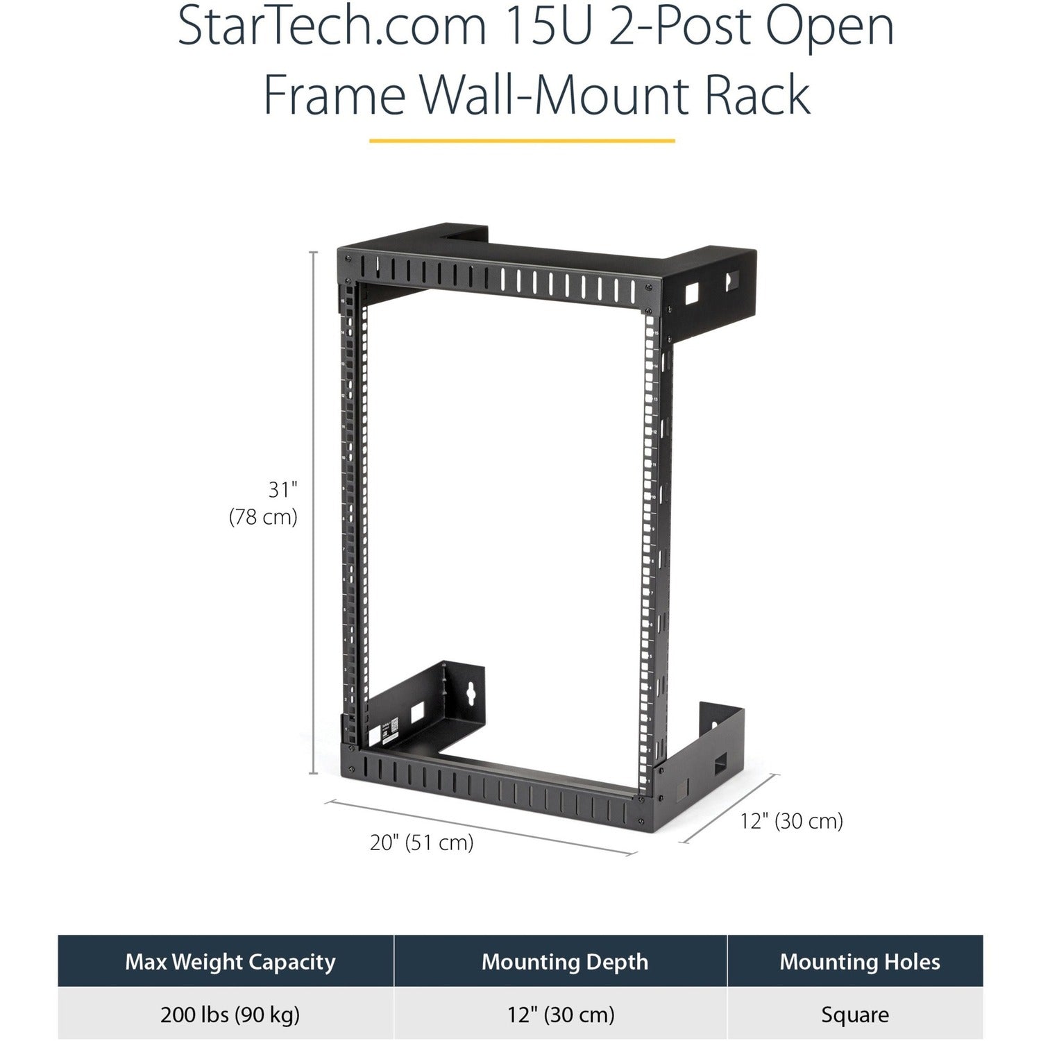 StarTech 15u Wall Mount Network Rack 12in Deep (RK15WALLO)