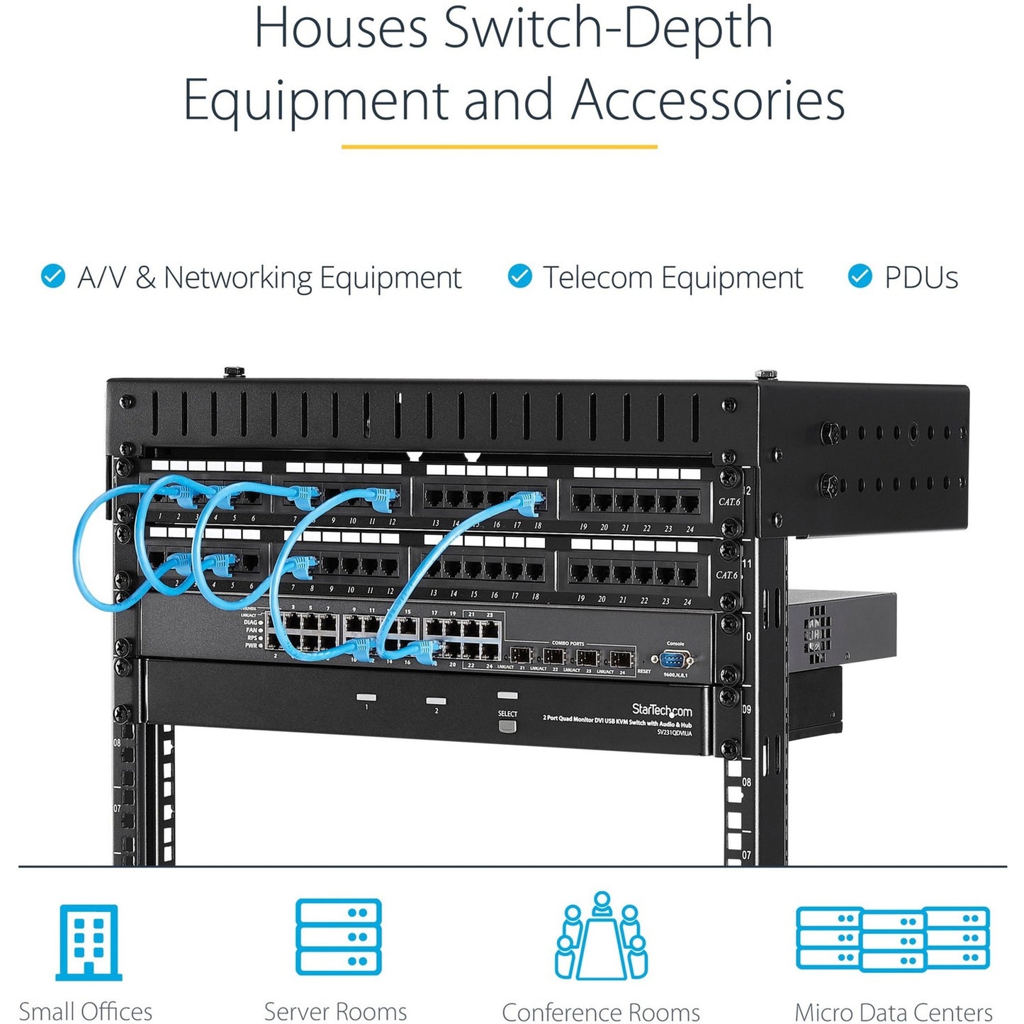 StarTech 15u Wall Mount Network Rack 12in Deep (RK15WALLO)