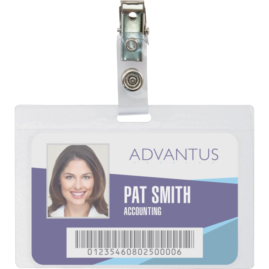 Advantus Strap Clip Self-laminating Badge Holders (97101)