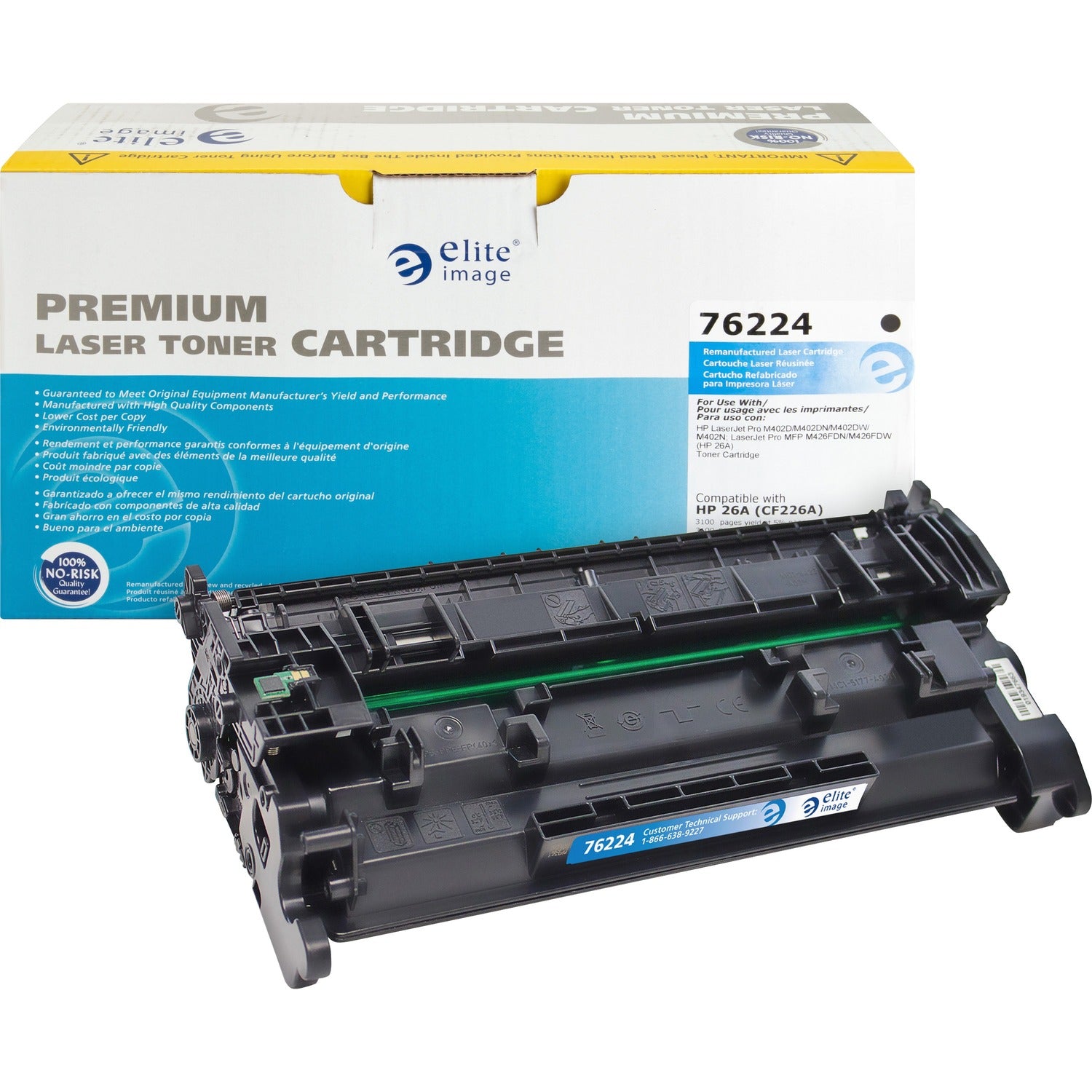 Elite Image Remanufactured Laser Toner Cartridge - Alternative for HP 26A (CF226A) - Black - 1 Each (76224)