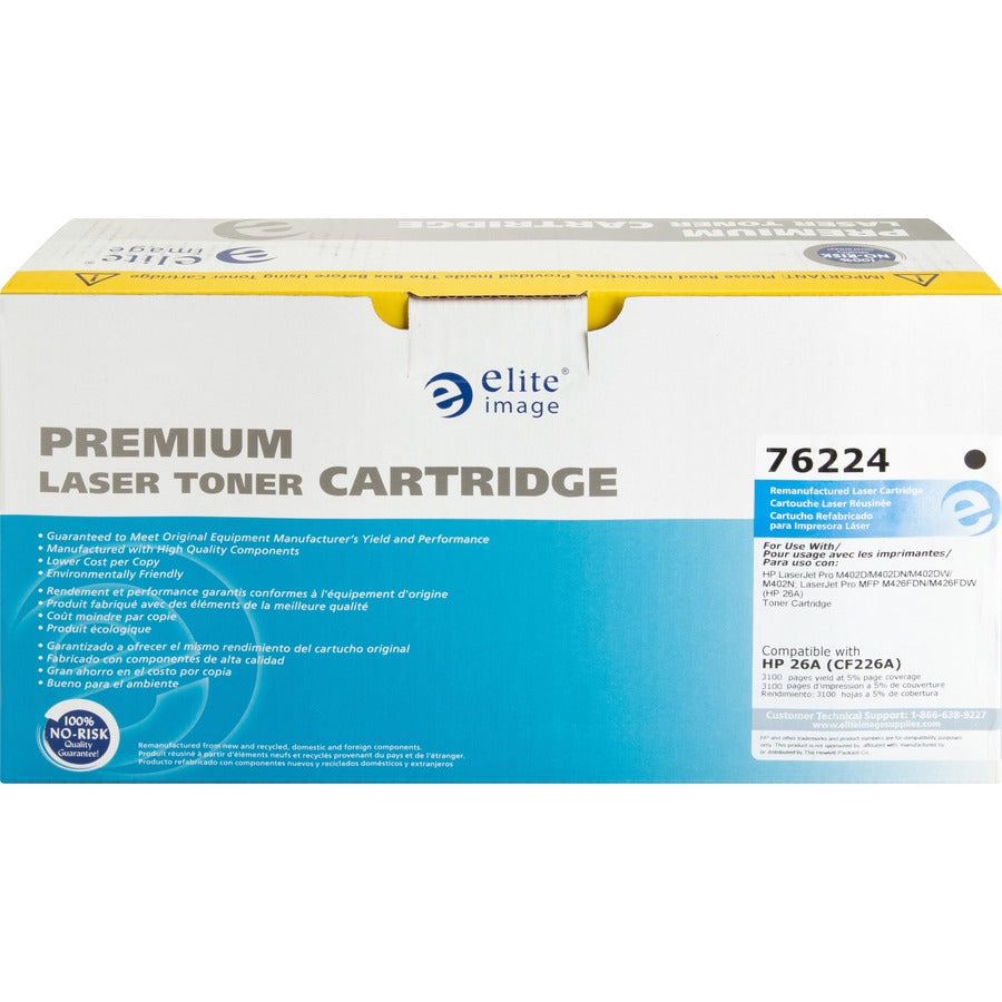 Elite Image Remanufactured Laser Toner Cartridge - Alternative for HP 26A (CF226A) - Black - 1 Each (76224)