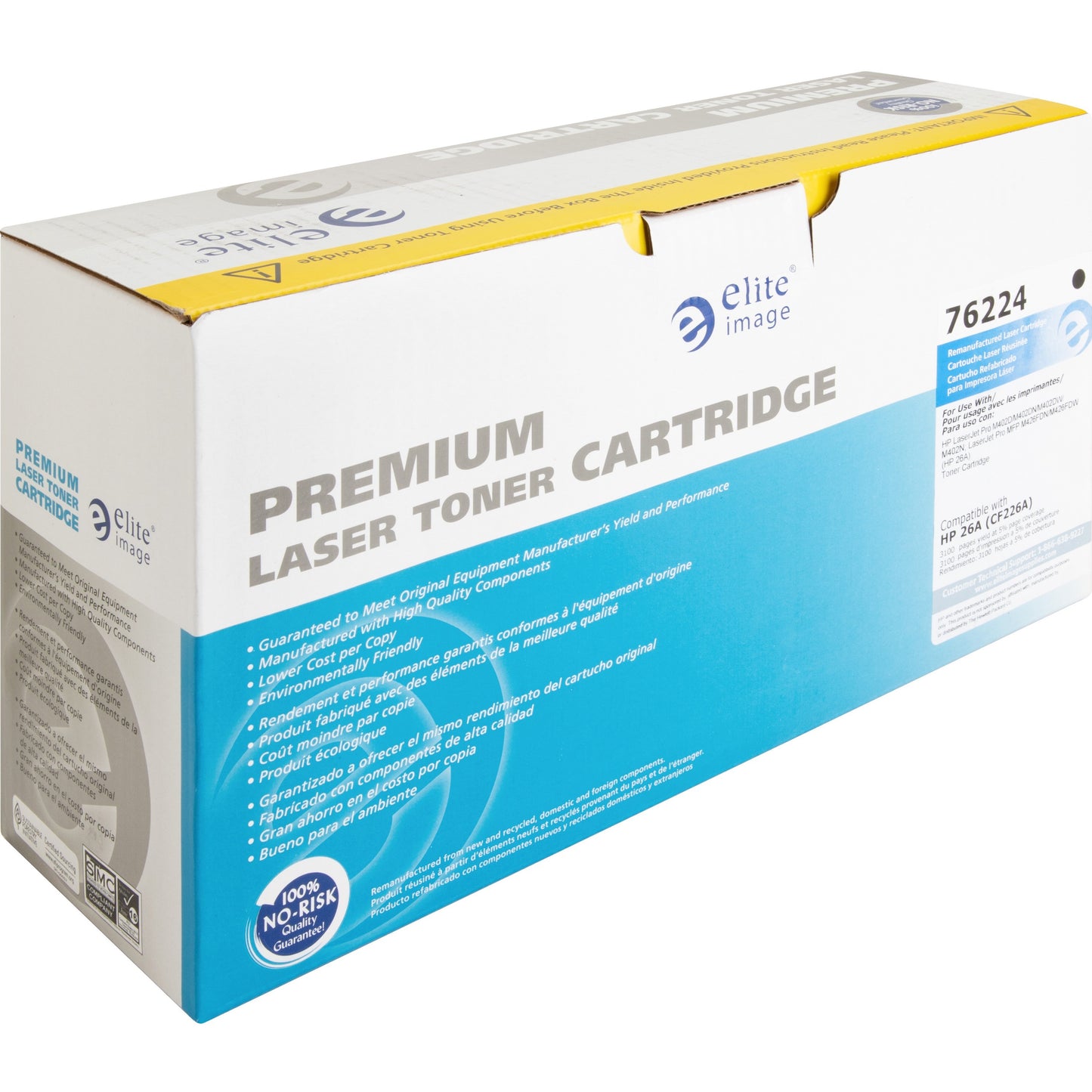 Elite Image Remanufactured Laser Toner Cartridge - Alternative for HP 26A (CF226A) - Black - 1 Each (76224)