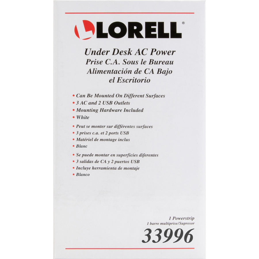 Lorell Under Desk AC Power Center with USB Charger (33996)